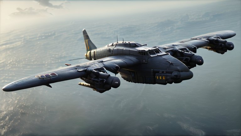 1920s Dreadnought Style Military Aircraft in Flight