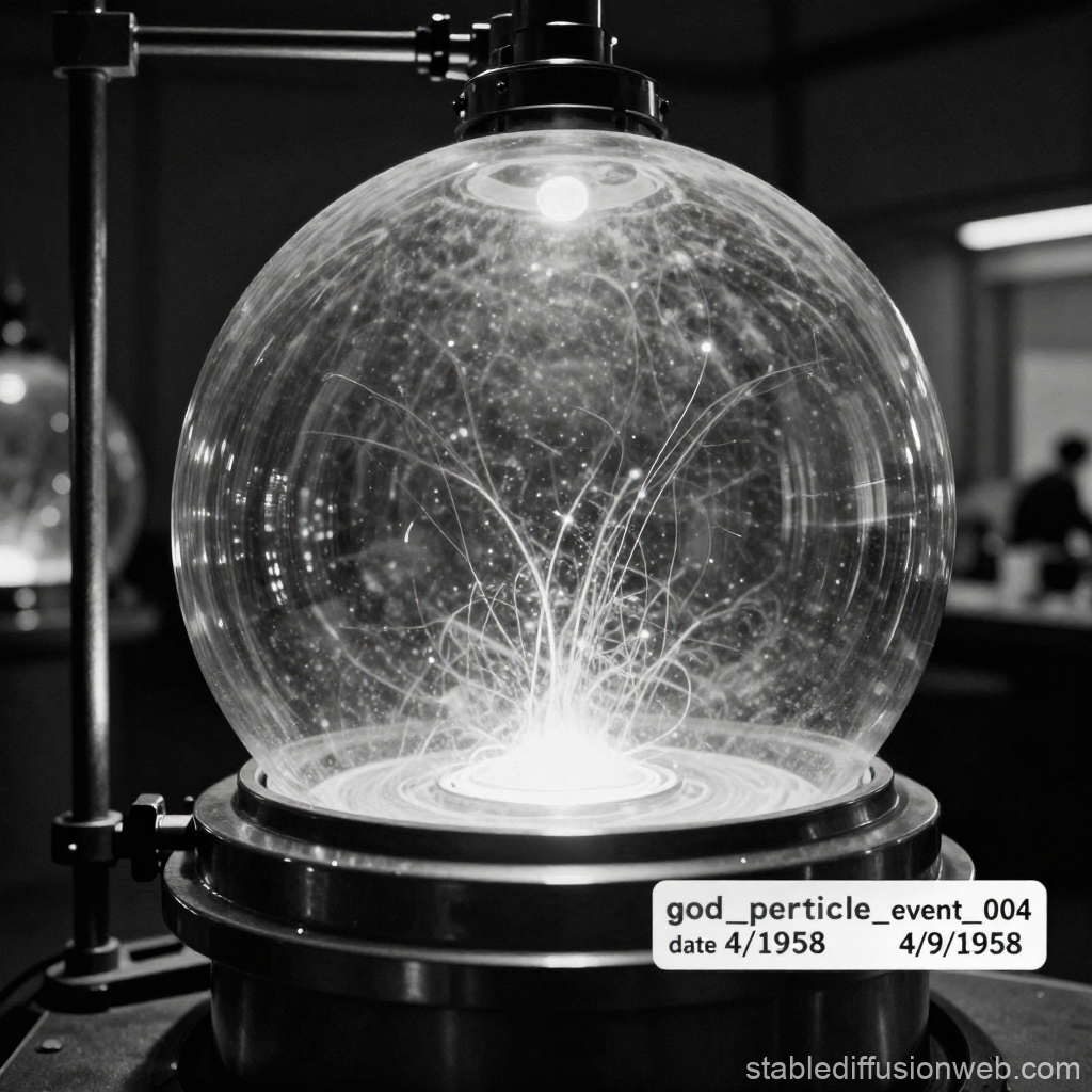 1958 Bubble Chamber Particle Event Capture