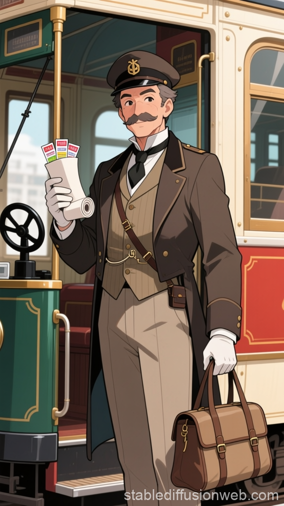 19th Century Tram Conductor in Uniform