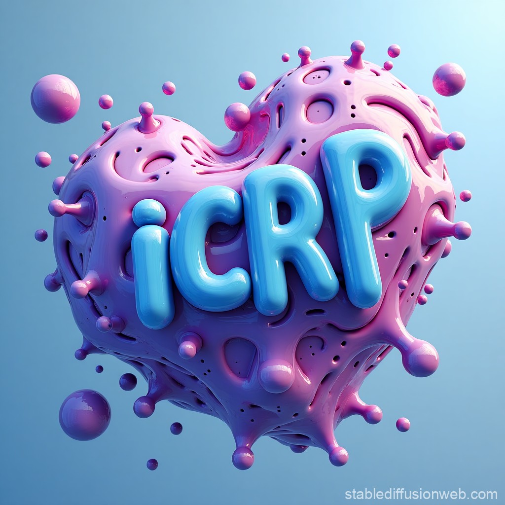 3D Abstract Heart with iCRP Letters