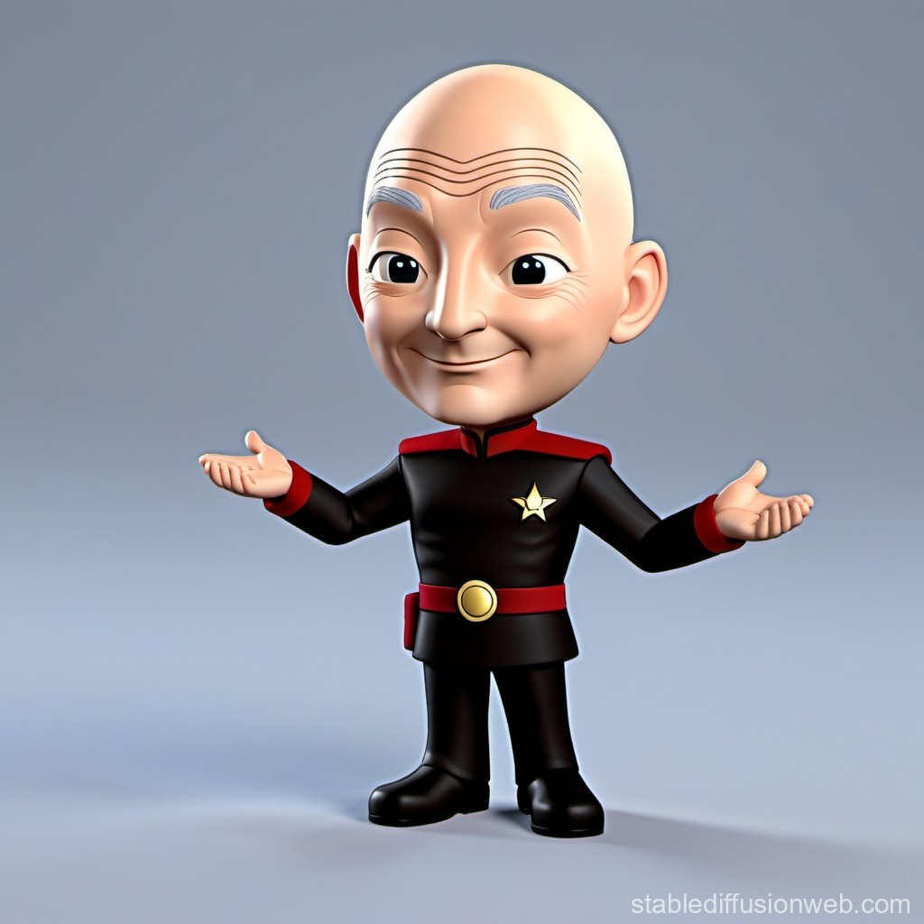 3D Cartoon Character in Starfleet Uniform