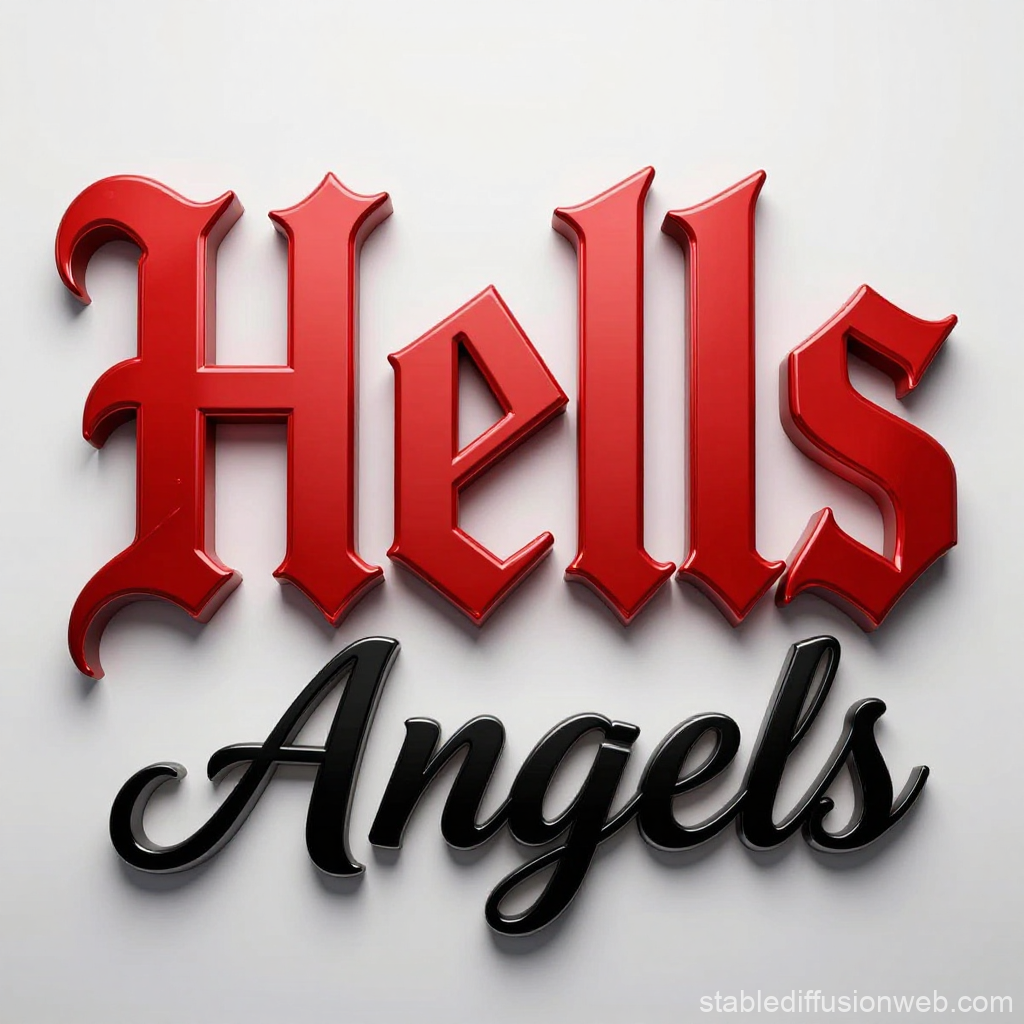 3D Glossy Text Logo of Hells Angels