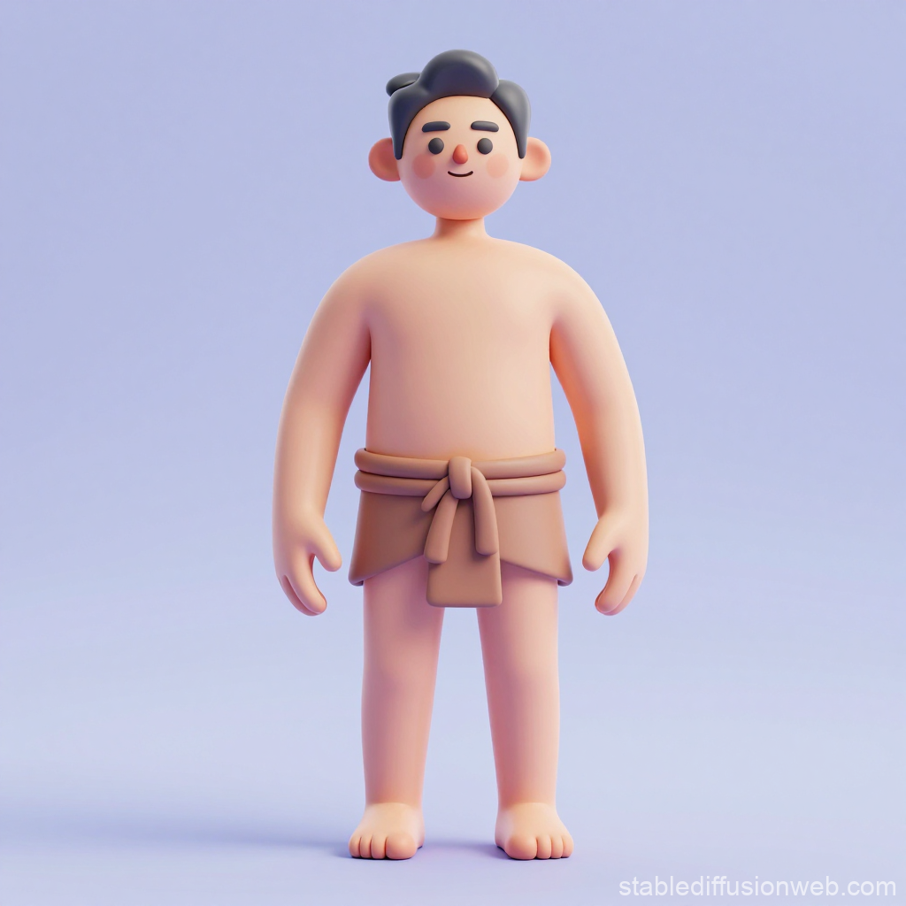 3D Render of a Man in Loincloth
