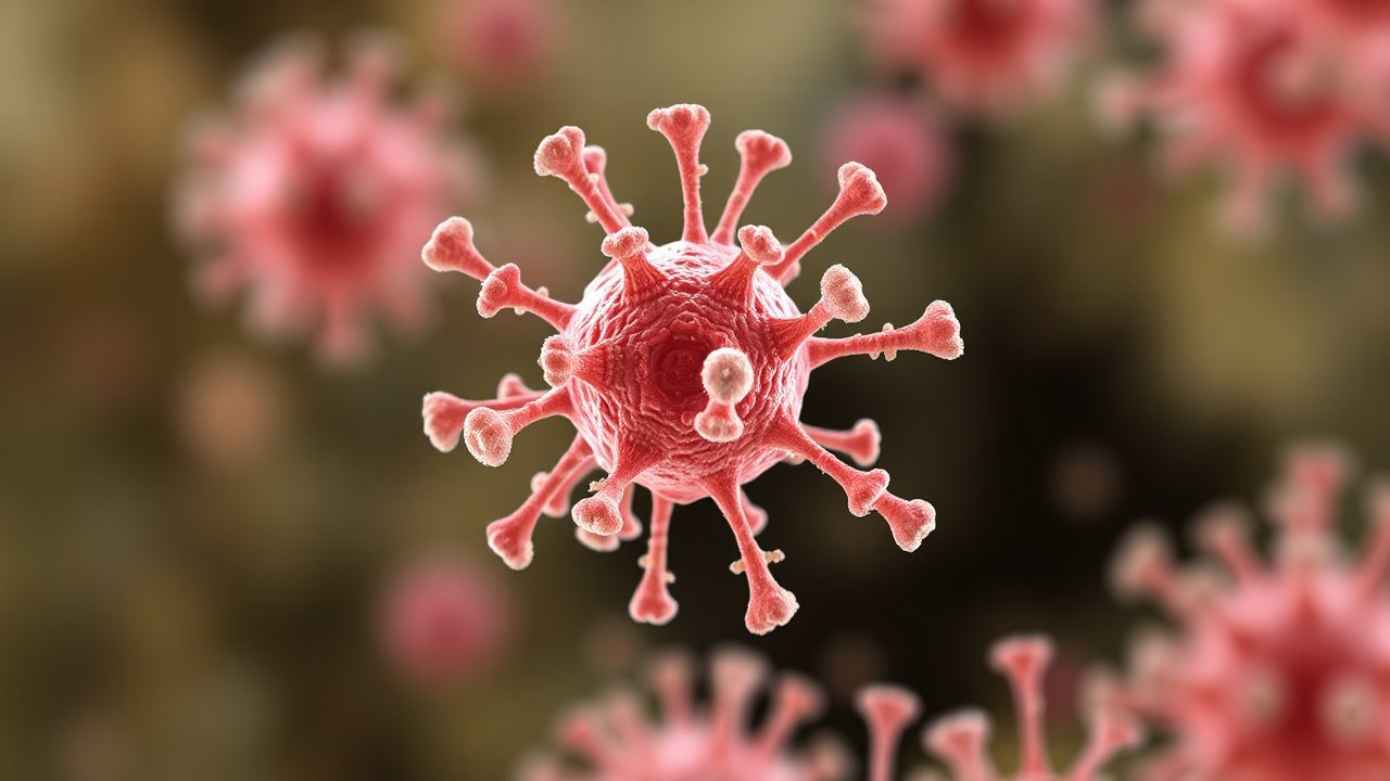 3D Render of a Virus Particle Close-Up