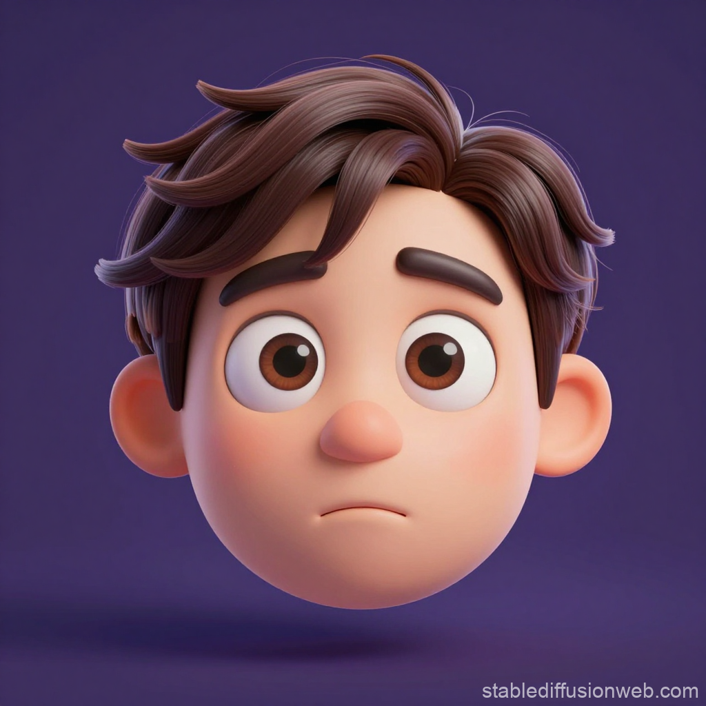 3D Render of a Worried Young Male Avatar
