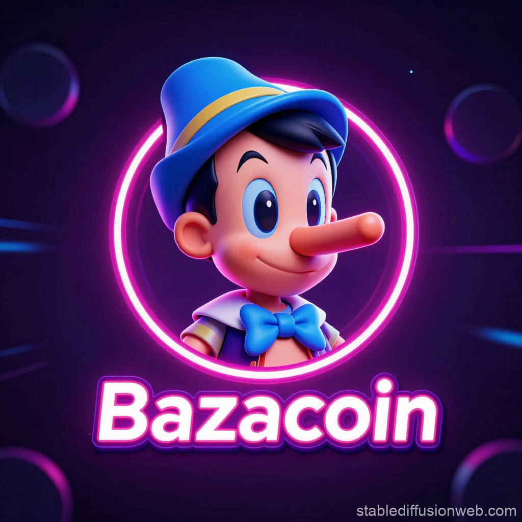 3D Render of Pinocchio Character for Bazacoin Logo