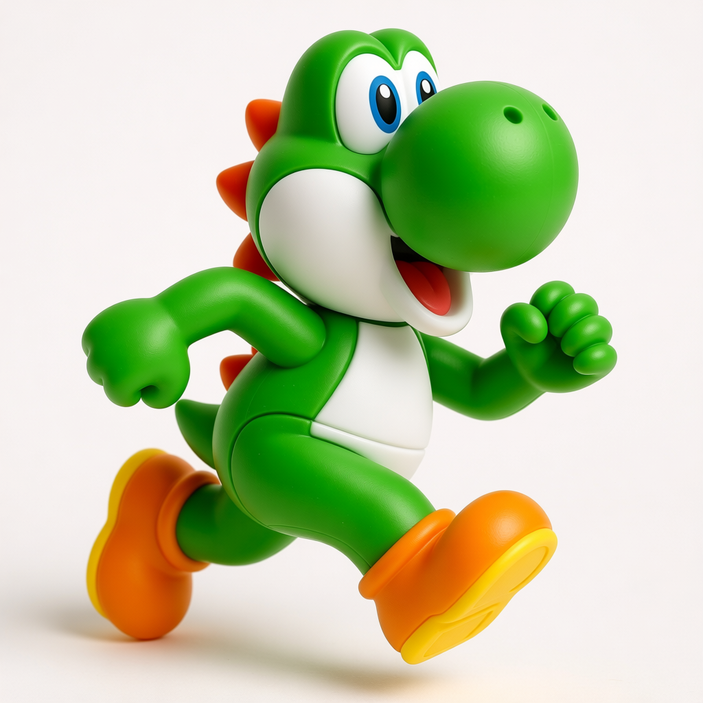 3D Render of Plastic Yoshi Running