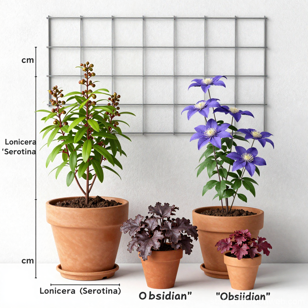 3D Rendered Colorful Potted Plant Arrangement