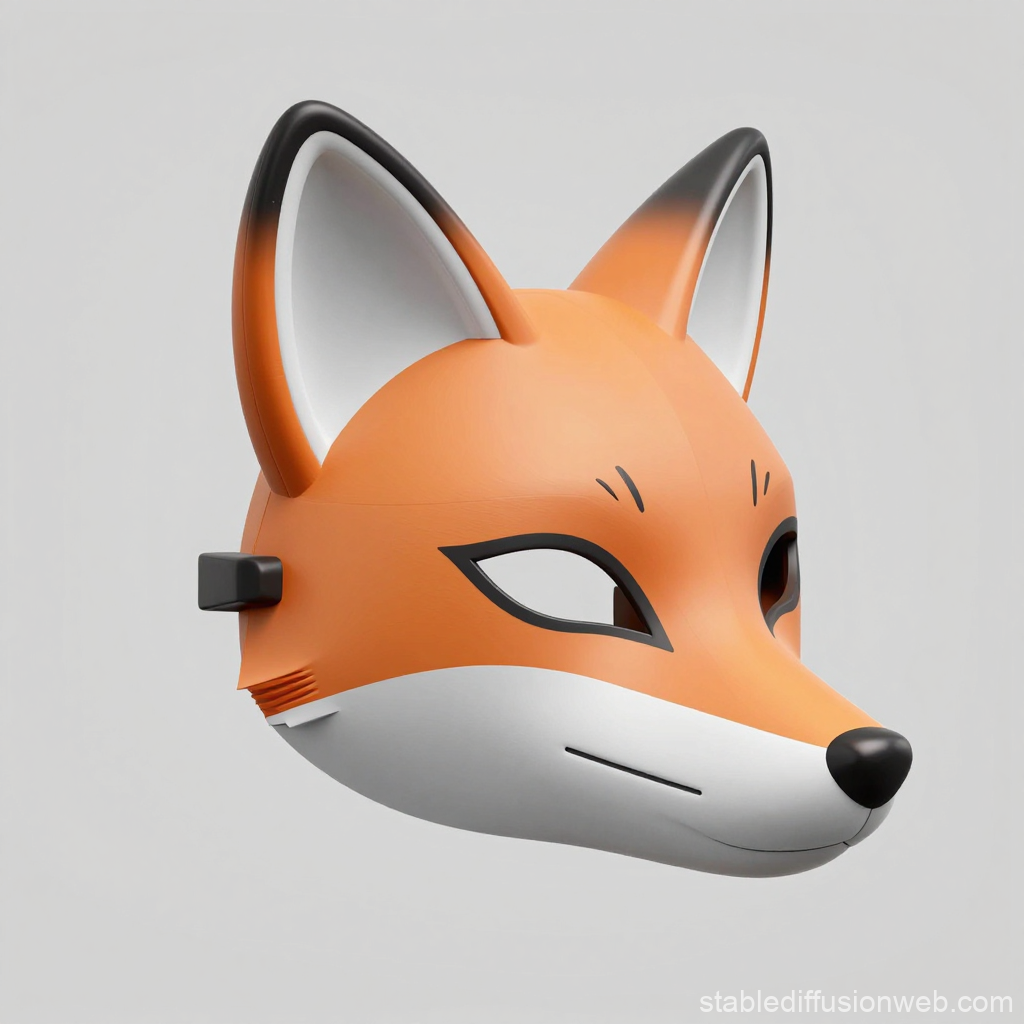 3D Rendered Fox Mask with Sleek Design