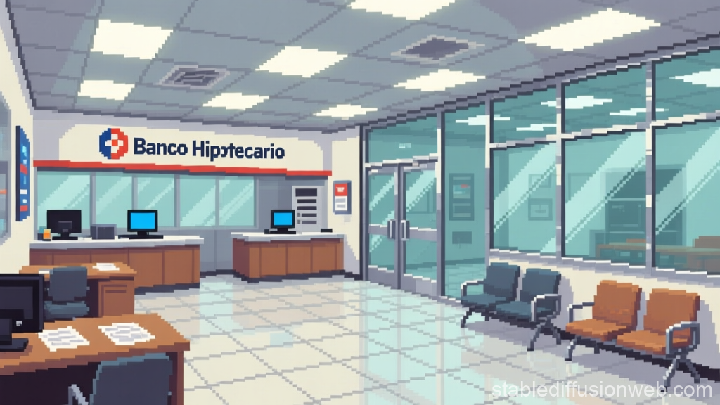 8-Bit Style Mortgage Bank Interior