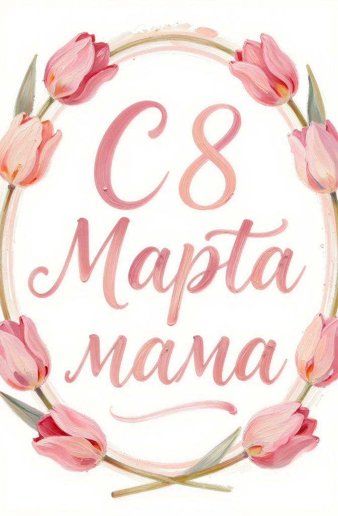 8 March Mother's Day Floral Greeting in Russian