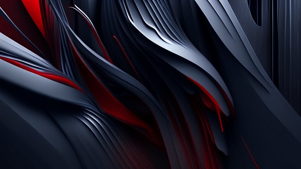 Abstract 3D Dark Flow with Red Accents