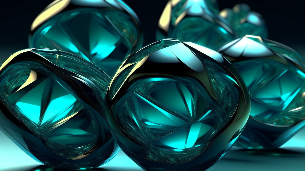 Abstract 3D Rendered Geometric Blue Spheres