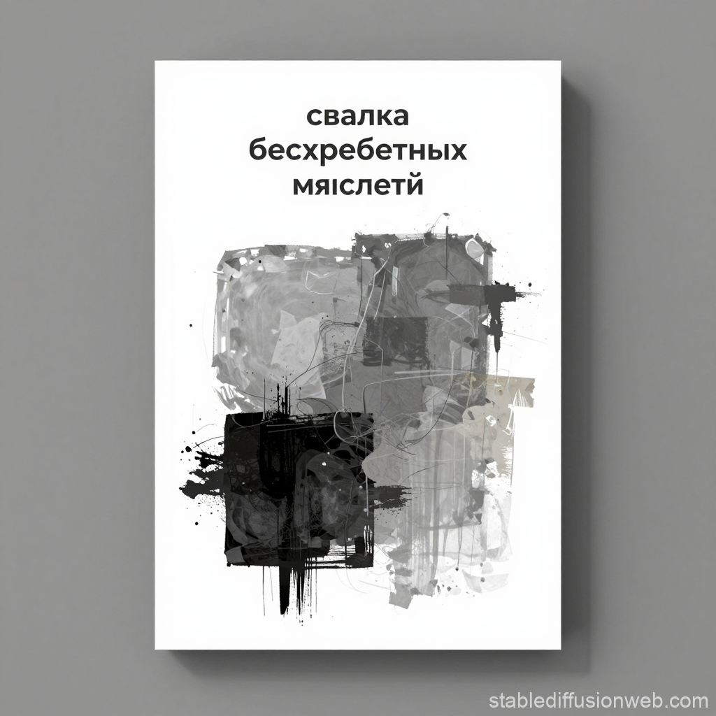 Abstract Black and Gray Art with Russian Text