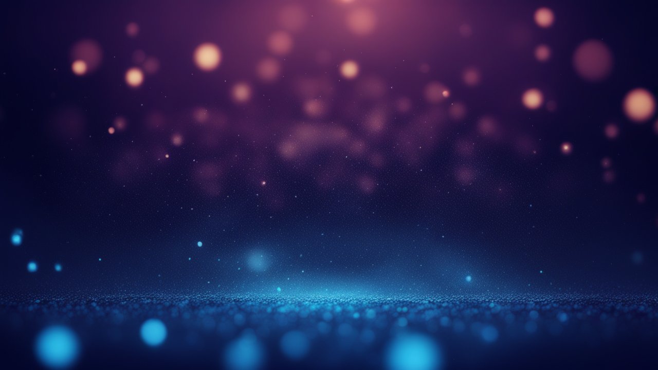 Abstract Blue and Purple Glow with Floating Particles