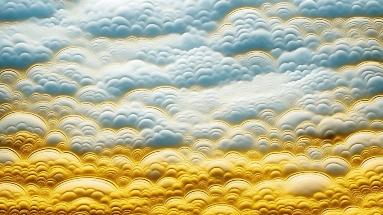 Abstract Cloudscape with Golden Highlights