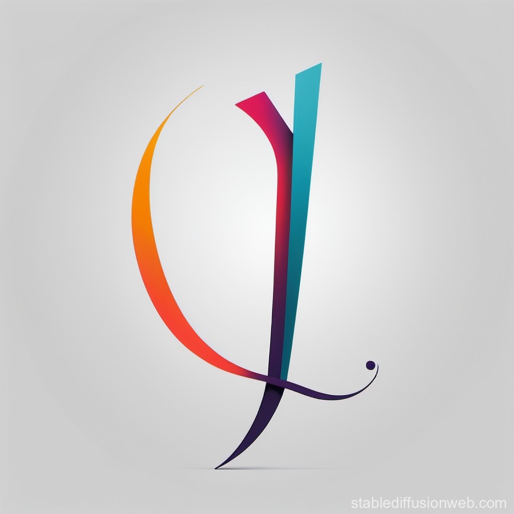 Abstract Colorful Ribbon Shape on Light Background