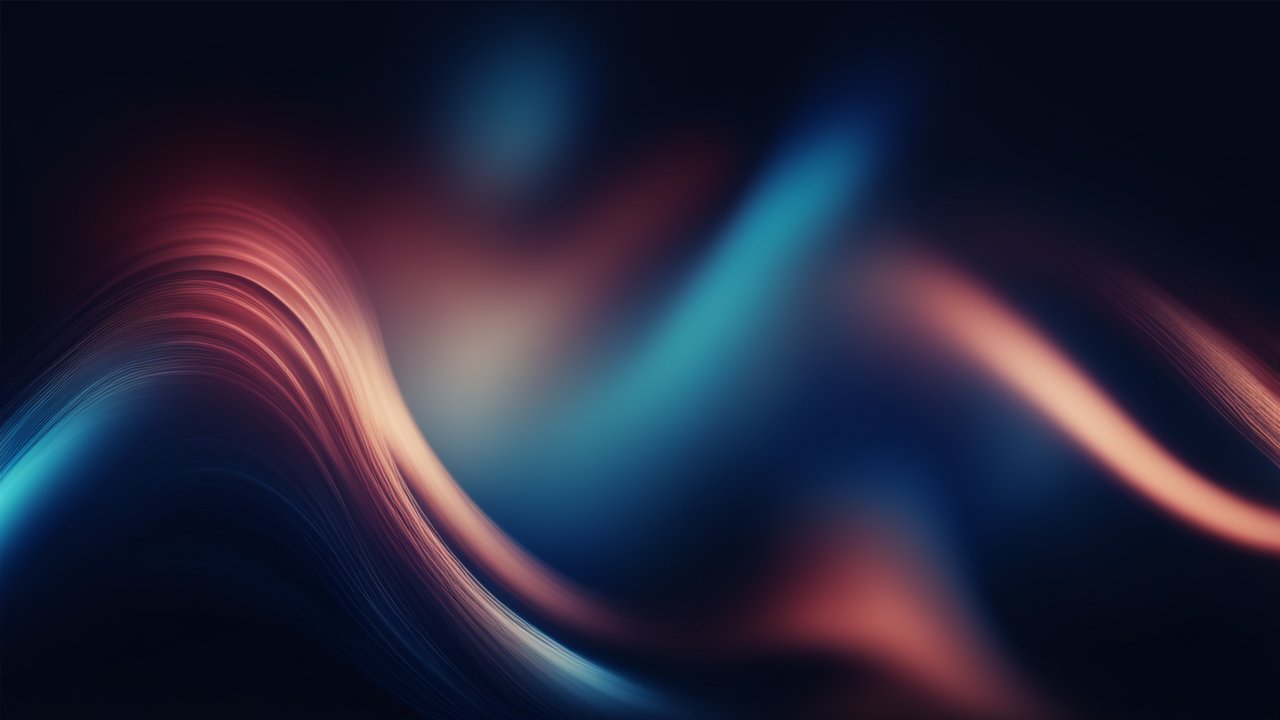 Abstract Dark Blue and Orange Flowing Light Waves