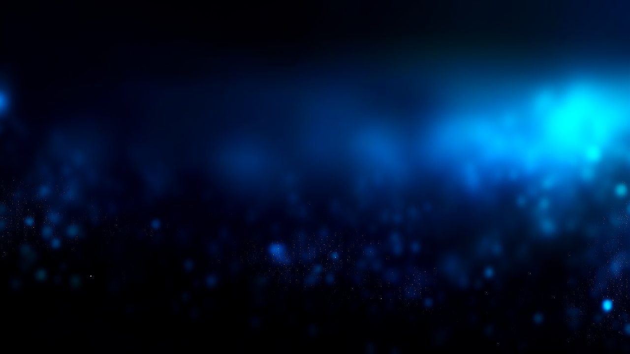Abstract Dark Blue Blurred Light Particles