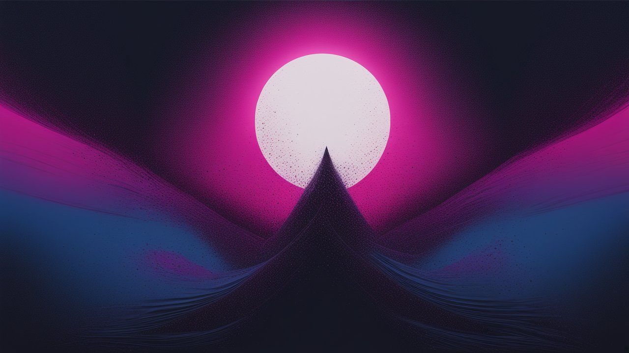 Abstract Dark Gradient with Radiant Moon