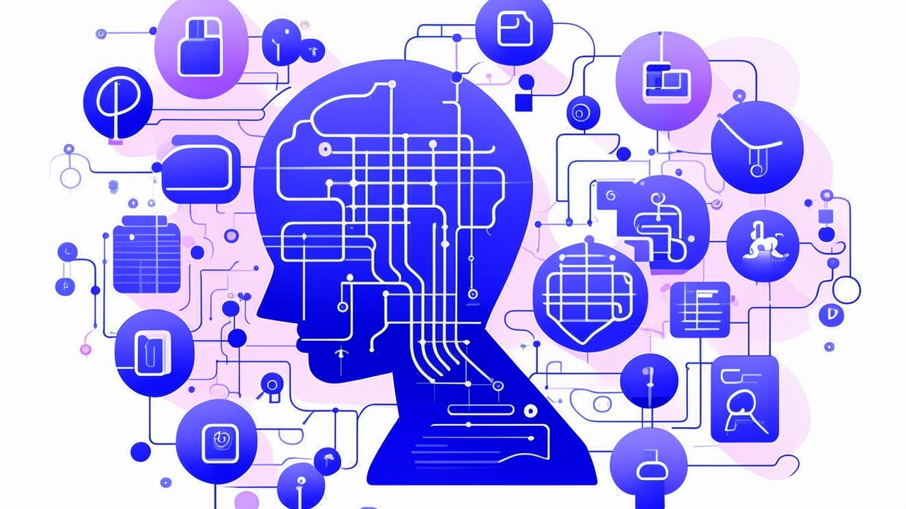 Abstract Digital Brain Network Illustration