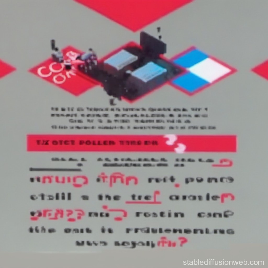 Abstract Digital Composition with Geometric Shapes and Text