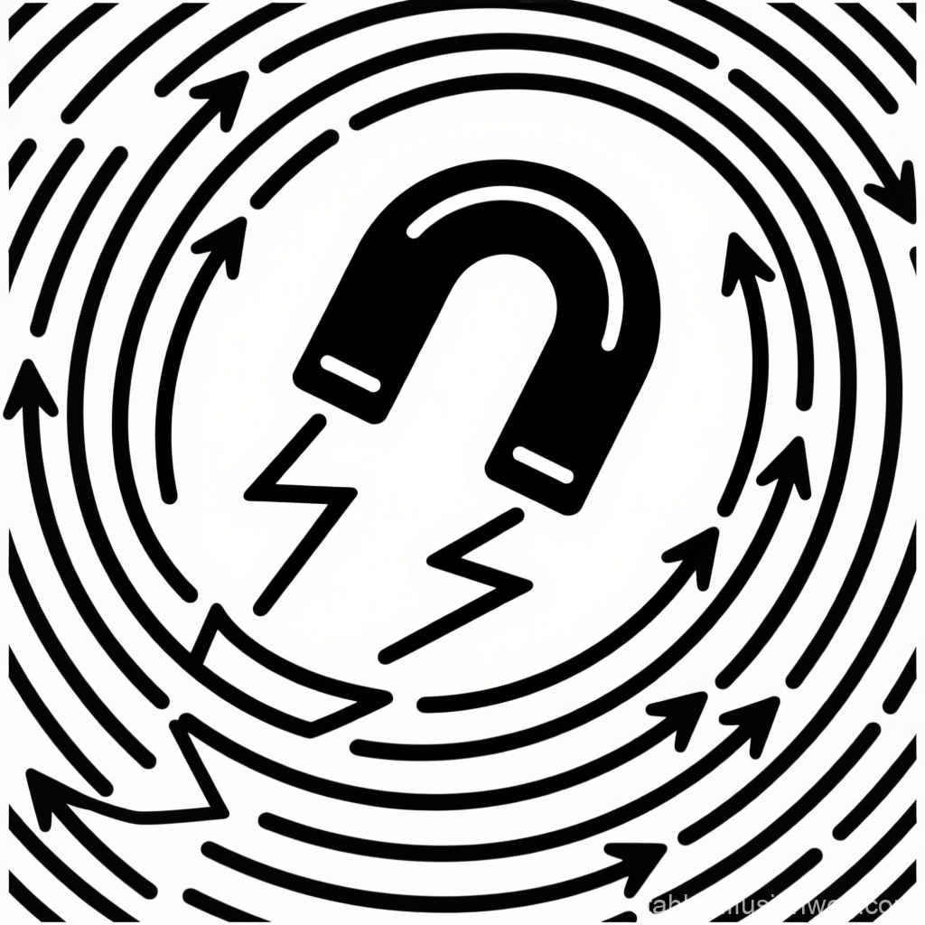 Abstract Electromagnetic Flow with Magnet and Arrows