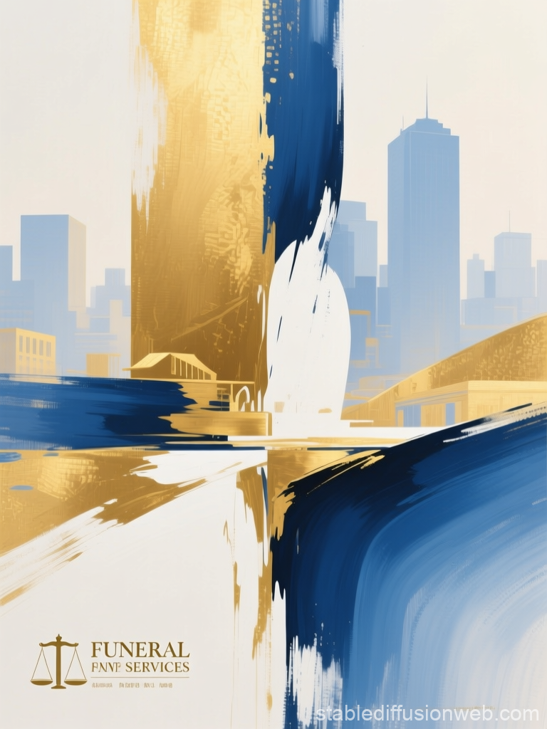 Abstract Elegant Funeral Service Poster with Cityscape