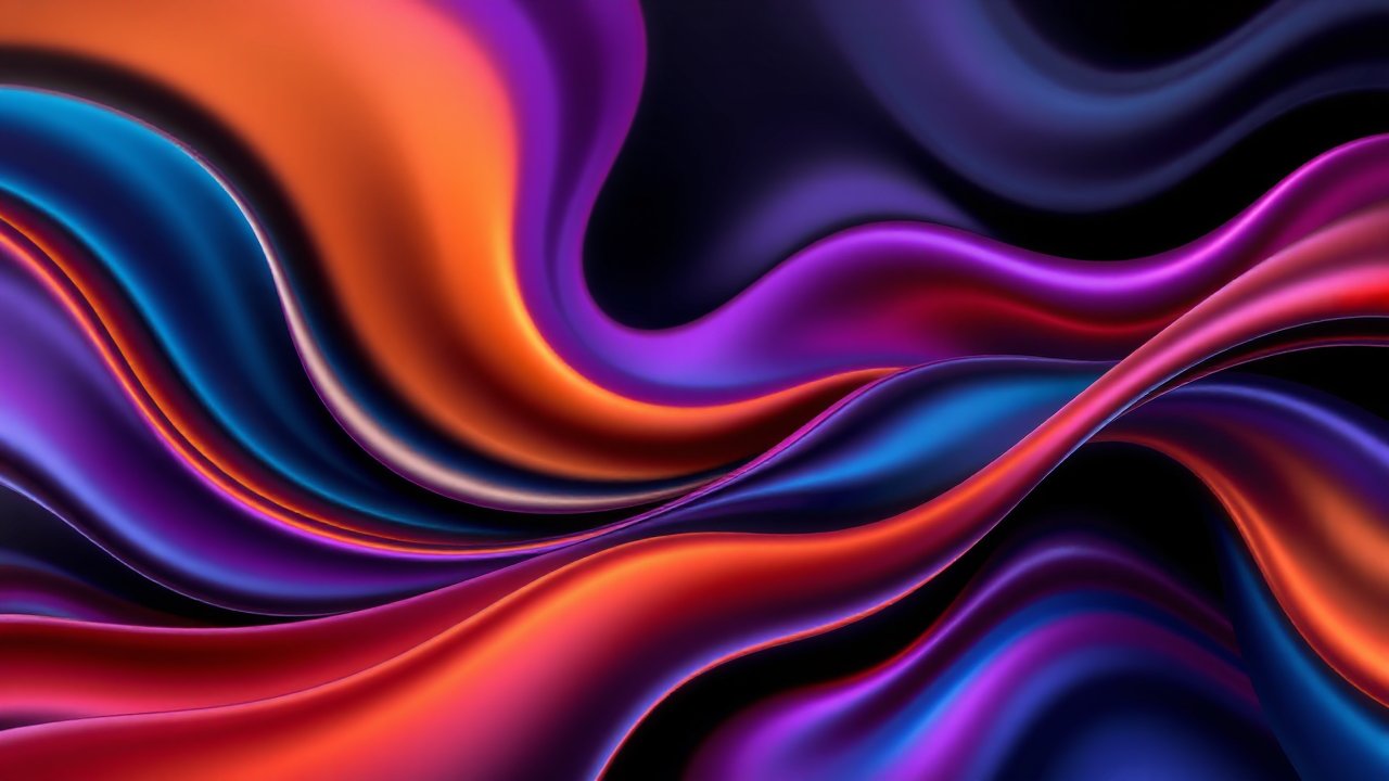 Abstract Flowing Colorful Waves in 3D
