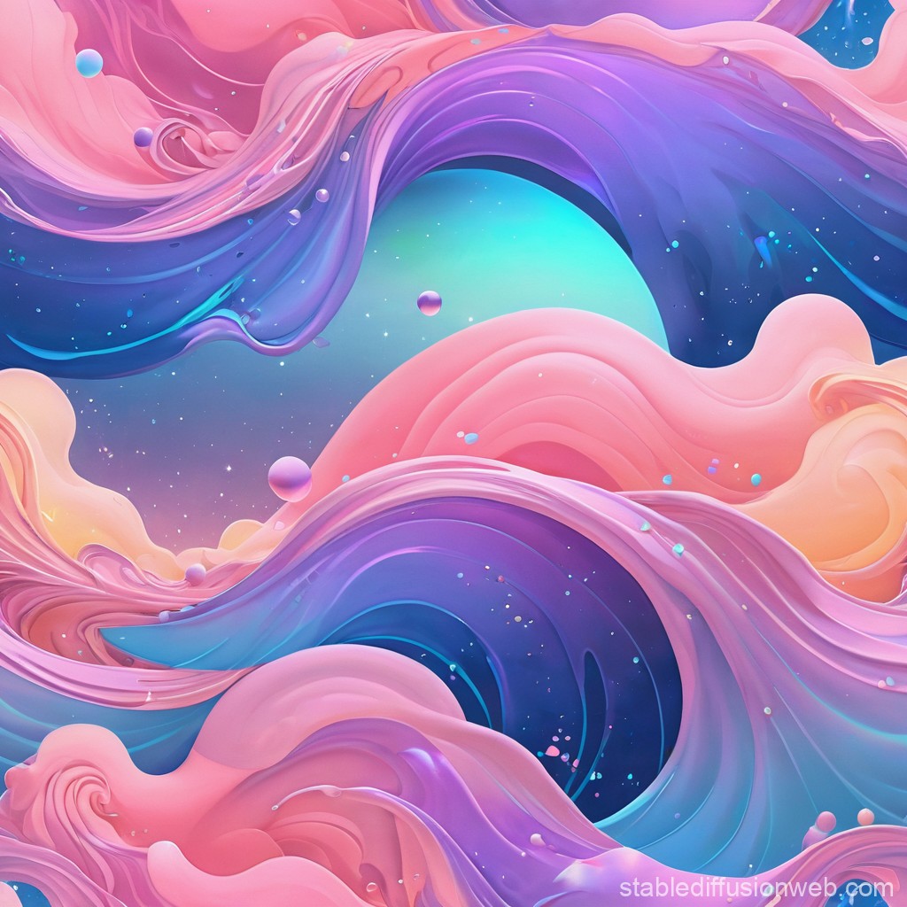 Abstract Flowing Waves in Pastel Colors