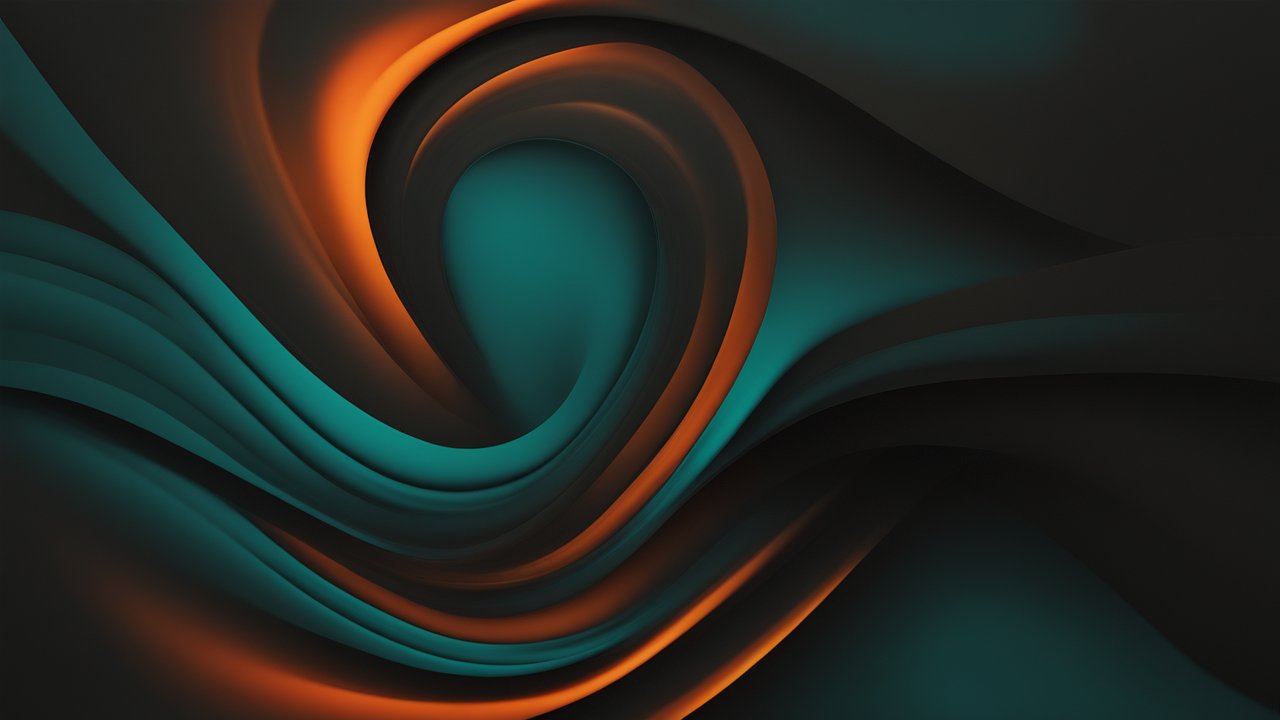 Abstract Flowing Waves in Teal and Orange