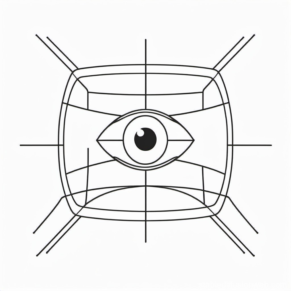 Abstract Geometric Eye Design in Black and White