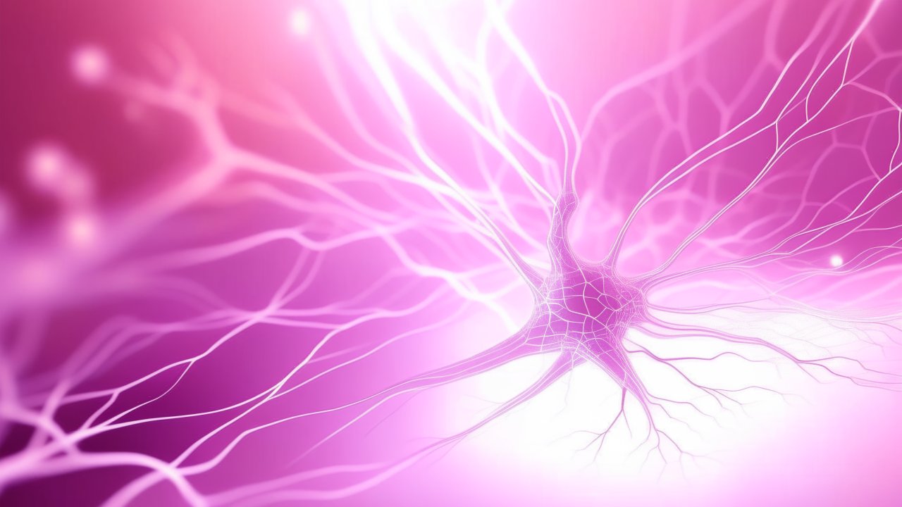 Abstract Pink Neural Network Illustration