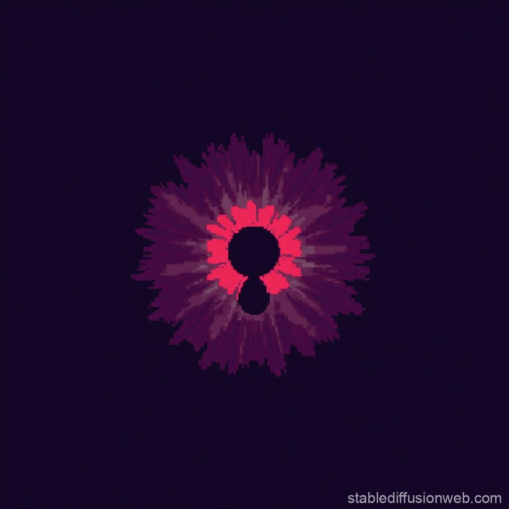 Abstract Pixelated Burst with Dark Center