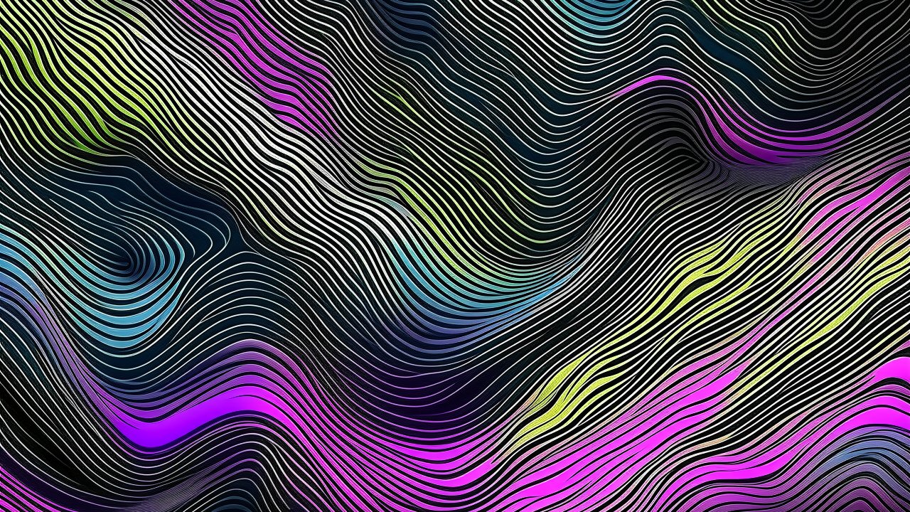 Abstract Topographic Digital Background with Vibrant Colors