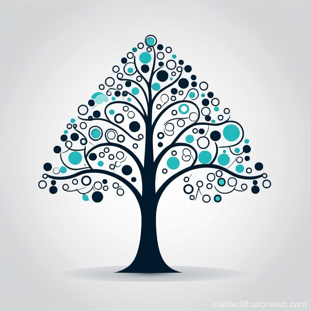 Abstract Tree with Circular Patterns