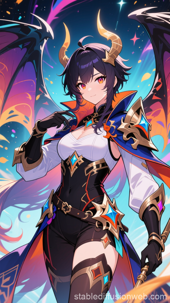 Acheron Character from Honkai Star in Vibrant Anime Style