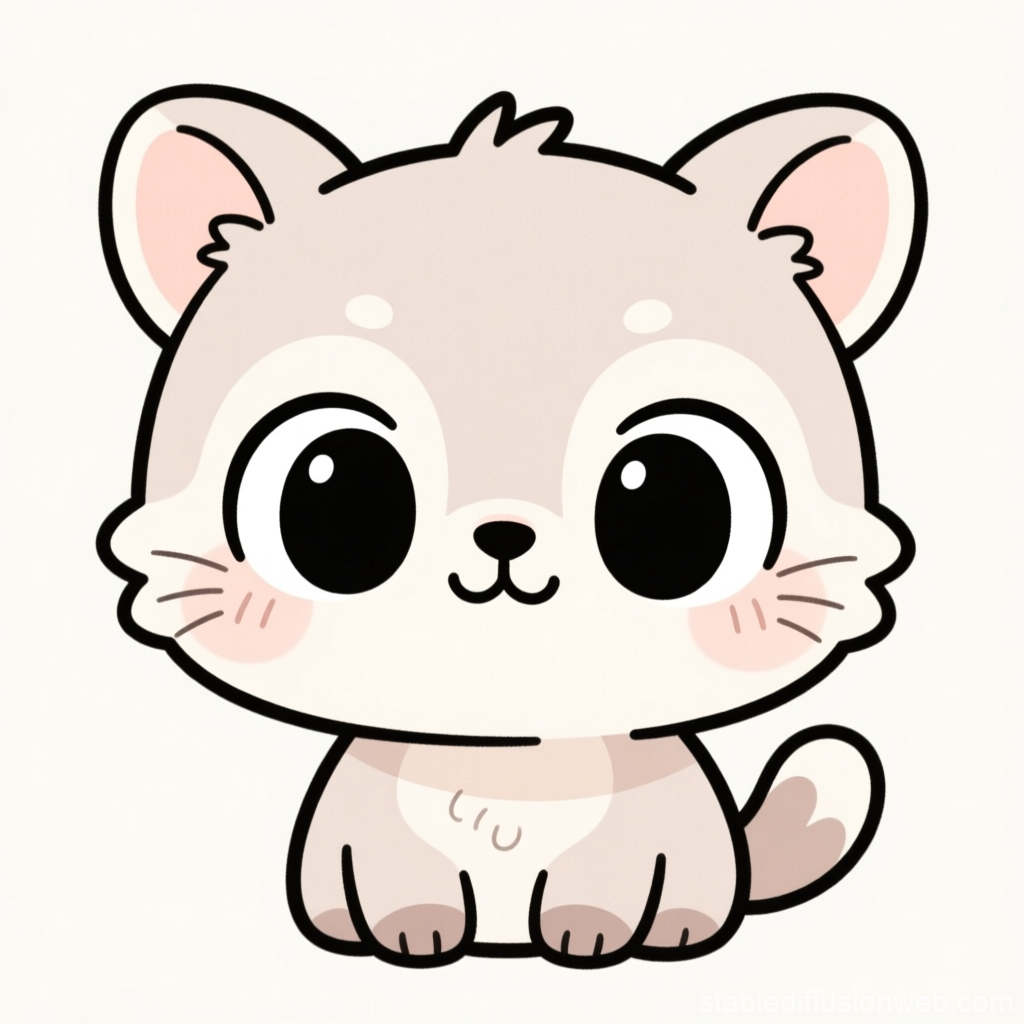 Adorable Chibi Animal Character with Big Eyes