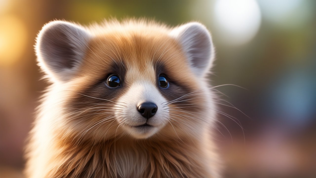Adorable Close-Up of a Fluffy Red Panda