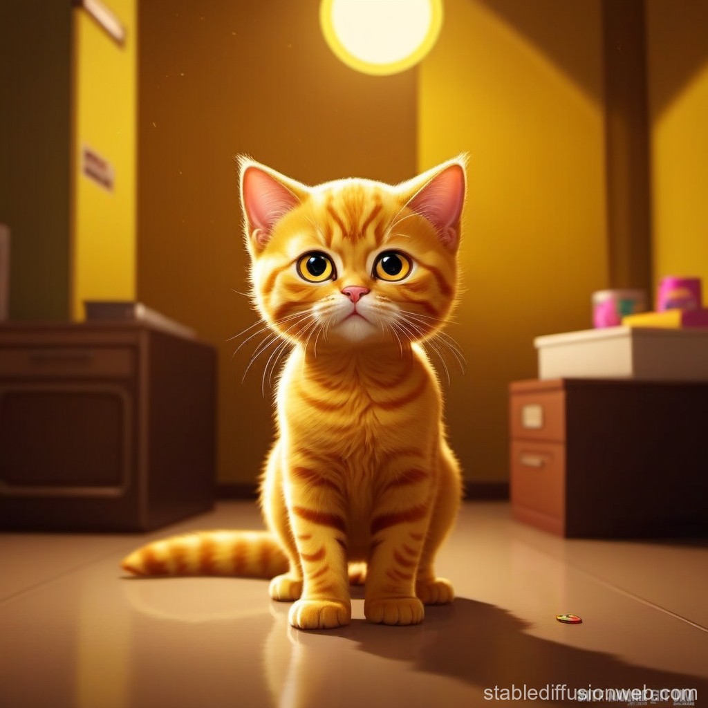 Adorable Orange Tabby Kitten in Warm Indoor Setting