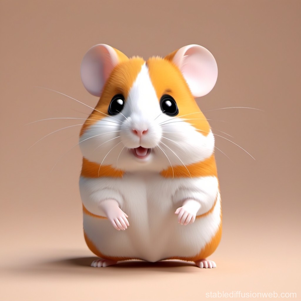 Adorable Realistic Hamster with Big Eyes