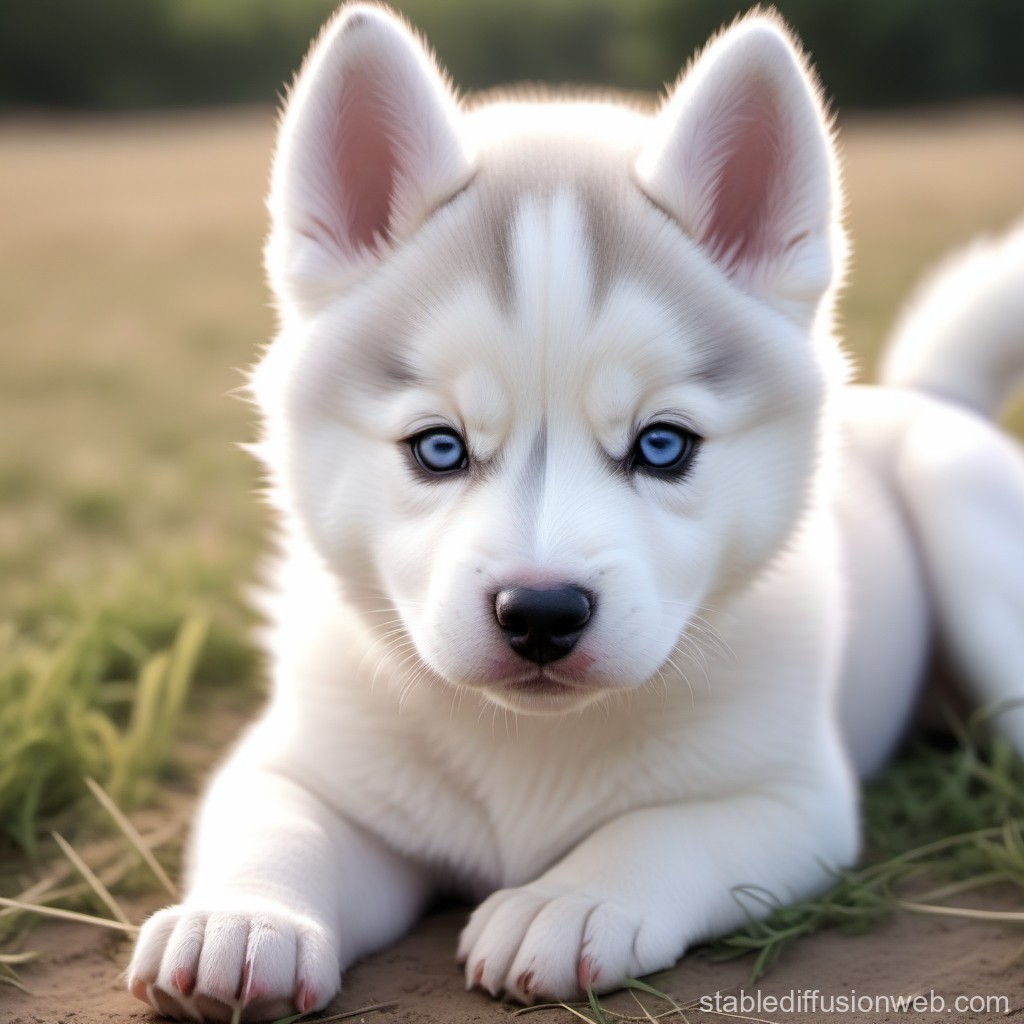 Adorable Siberian Husky Puppy with Blue Eyes