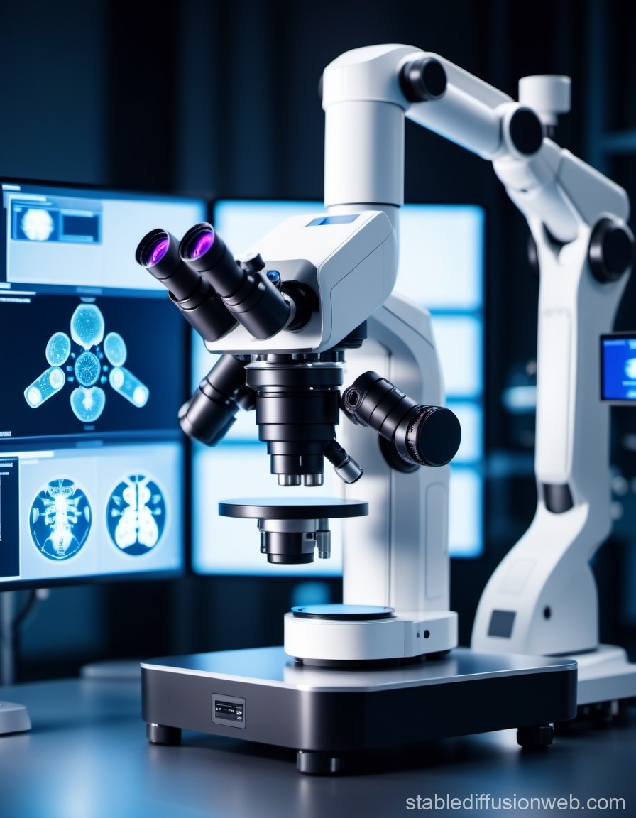 Advanced Microscope in Modern Laboratory Setting