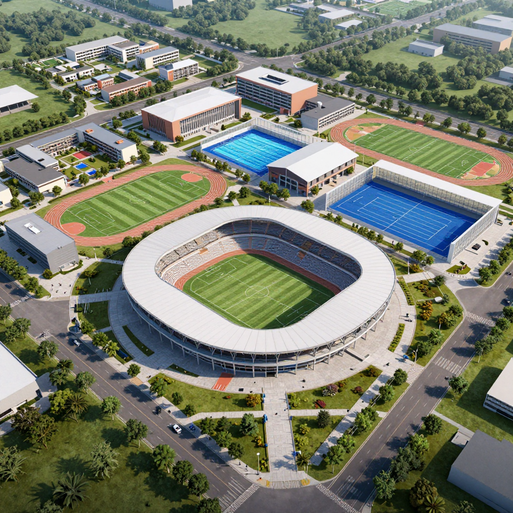 Aerial View of Modern High-Performance Sports Campus