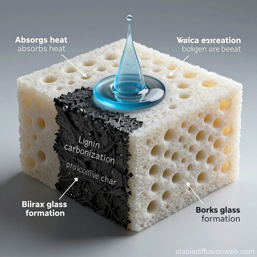 Aerogel Fire Protection Mechanism Visualization