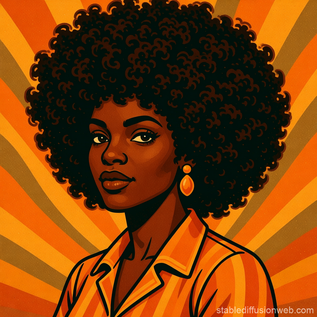 Afro Queen in Vibrant Retro Style