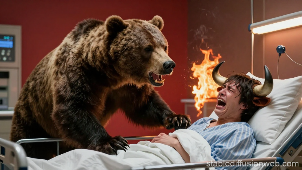 Aggressive Bear Attacks Patient with Bull Horns in Hospital Room