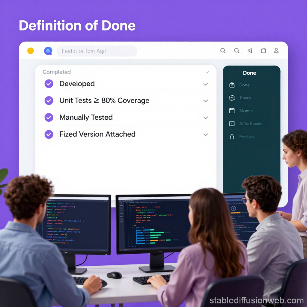 Agile Definition of Done Checklist in Team Workspace