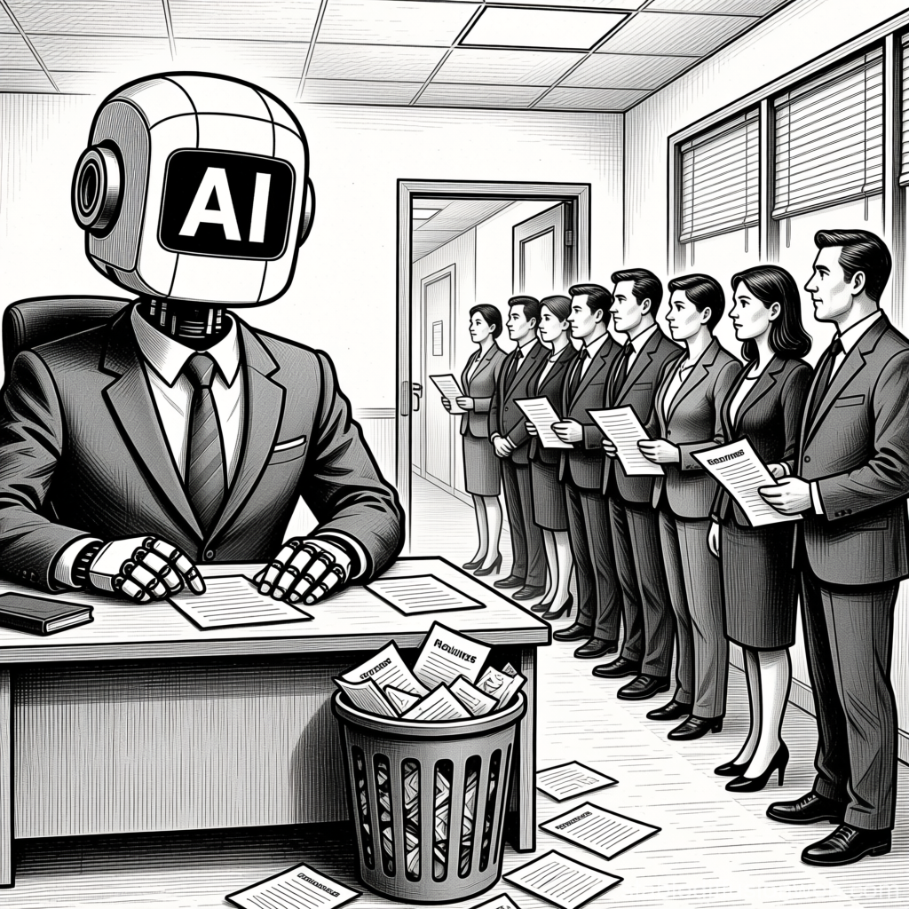 AI Robot Interviewing Job Candidates in Office
