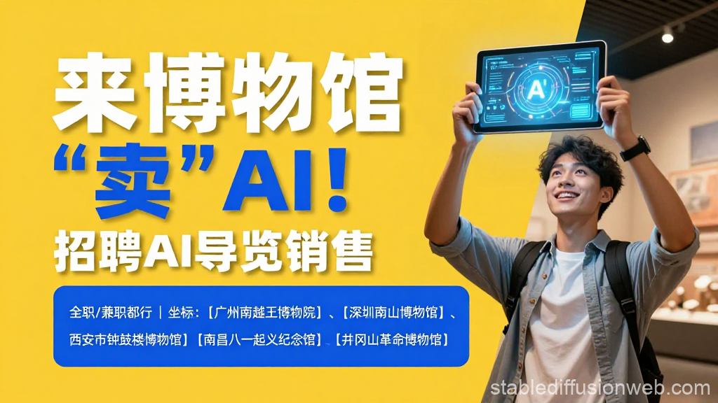 AI Sales Recruiter Poster for Museum Guide Positions